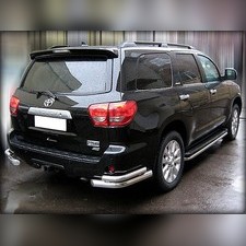 Защита заднего бампера "уголки" (одинарные) 76 мм Toyota Sequoia 2008-2017