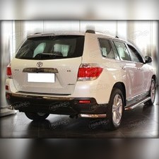 Защита заднего бампера, уголки (одинарные) 60 мм Toyota Highlander 2010-2013