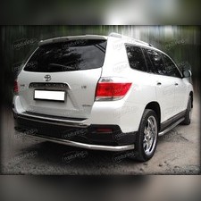 Защита заднего бампера (полноразмерная) 60 мм Toyota Highlander 2010-2013