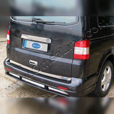 Накладка на нижнюю кромку крышки багажника Volkswagen T5 Caravelle 2003-2015 (нержавеющая сталь)