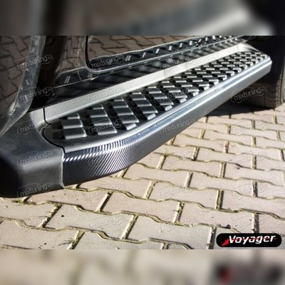 Комплект алюминиевых порогов, модель "HITIT CARBON"