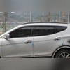 Дефлекторы окон Hyundai Santa Fe 2013 - 2017, комплект из 6-ти частей (темные с хром молдингом)