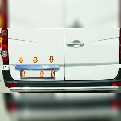 Накладка над номером на крышку багажника (нержавеющая сталь) Volkswagen Crafter 2006-2017