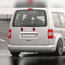Накладка над номером на крышку багажника Volkswagen Caddy 2010-2015 (нержавейка)