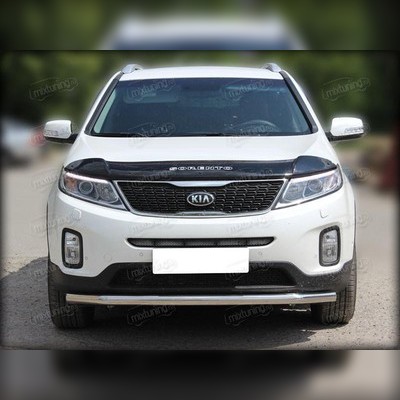 Дуга передняя по низу бампера (радиусная с подгибами) 60 мм Kia Sorento 2012-2020