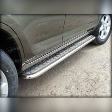 Пороги труба с алюминиевым листом 43 мм Toyota Venza 2013-2016