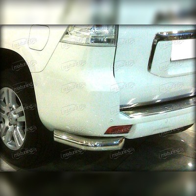 Защита заднего бампера "уголки" (одинарные короткие) 76 мм Toyota Land Cruiser Prado 150 2013-2017