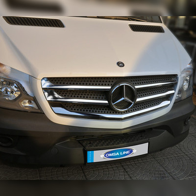 Накладки на решетку радиатора Mercedes-Benz Sprinter 2013-2018 (нержавеющая сталь)