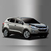 Дефлектор капота Hyundai ix35 2010-2015, комплект из 3-х частей (черный)