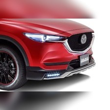 Накладка на передний бампер Mazda CX5 2017-2021 (с ходовыми огнями)
