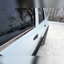 Нижние молдинги стекол Nissan Terrano 2014-2022 (нержавеющая сталь) чёрные