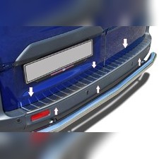 Накладка на задний бампер Ford Tourneo Custom 2013-нв (шлифованная)