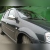 Накладки на зеркала Renault Logan 2008 - 2014 (полированная нержавеющая сталь)