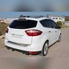 Накладка на задний бампер с загибом Ford C-Max 2010-2019 "шлифованная нержавеющая сталь"