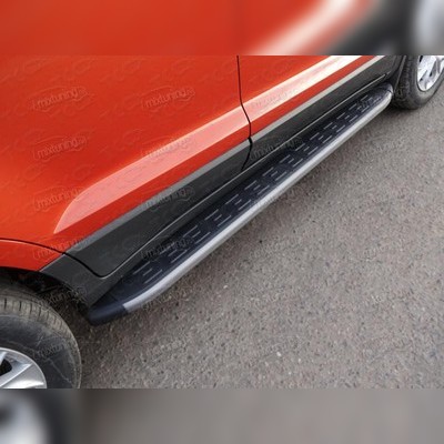 Пороги алюминиевые с пластиковой накладкой 1720 мм Ford EcoSport 2014-нв