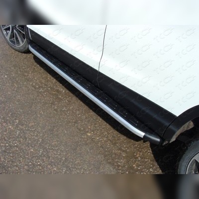 Пороги алюминиевые с пластиковой накладкой (1720 из 2-х мест) Nissan Qashqai 2014-2019