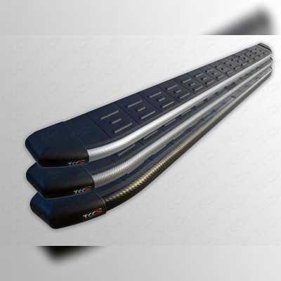 Пороги алюминиевые с пластиковой накладкой (под карбон) 1720 мм Skoda Yeti 2014-2018