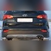 Защита заднего бампера "уголки" (одинарные) 60 мм Hyundai Santa Fe 2012-2016