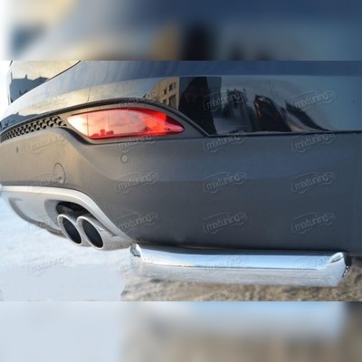 Защита заднего бампера "уголки" (одинарные) 60 мм Hyundai Santa Fe 2012-2016