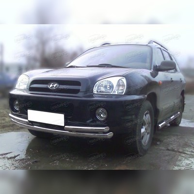 Дуга передняя по низу бампера (радиусная) 60 мм Hyundai Santa Fe Classic 2000-2012