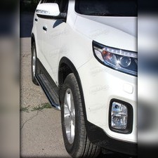 Пороги труба с алюминиевым листом 43 мм Kia Sorento 2012-2021