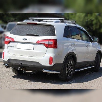 Защита заднего бампера "уголки" (одинарные) 60 мм Kia Sorento 2014-2020