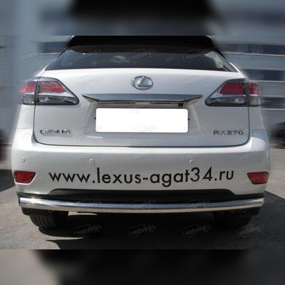 Защита заднего бампера (радиусная одинарная) 60 мм Lexus RX 2012-2015