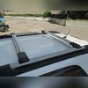 Багажник на рейлинги, аэродинамический с замком (цвет серый, 128 см)