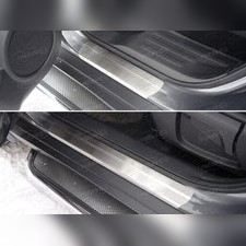 Накладки на пороги (лист шлифованный) Nissan X-Trail (T32) 2015-2018