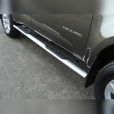 Пороги овальные с накладкой 120х60 мм Chevrolet TrailBlazer 2012-2016