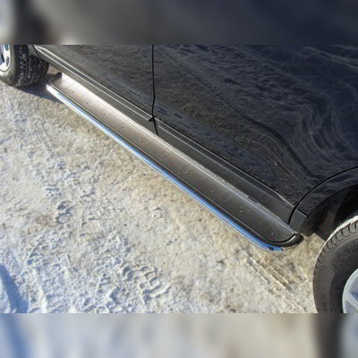 Пороги с площадкой (нержавеющий лист) 42,4 мм Ford Edge 2014-2015