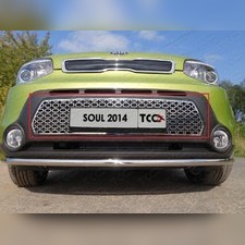 Накладка на решетку переднего бампера (овал) Kia Soul 2013-2016