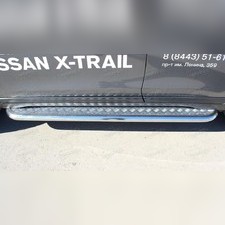 Пороги труба с алюминиевым листом 53 мм Nissan X-Trail 2015-2018