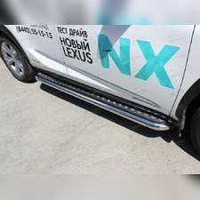 Пороги труба с алюминиевым листом 60 мм Lexus NX 2014-2017