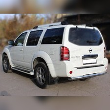 Защита заднего бампера (радиусная) 76 мм Nissan Pathfinder 2010-2014