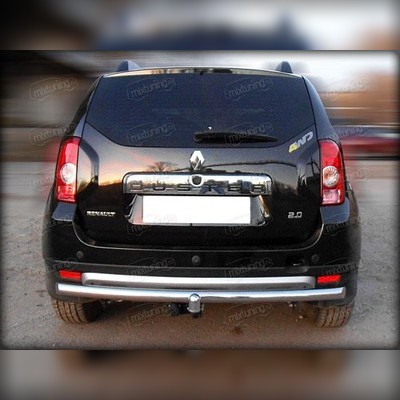 Защита заднего бампера (радиусная одинарная) 60 мм Renault Duster 2011-2015