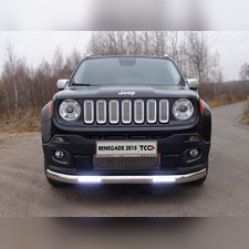 Защита переднего бампера, нижняя (овальная с дневными ходовыми огнями) Jeep Renegade 2014-2019