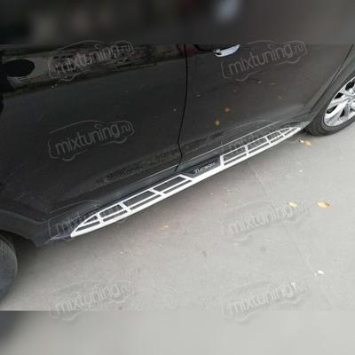 Пороги, подножки, ступени Hyundai Tucson 2015-2020 (копия оригинала - OEM Style)