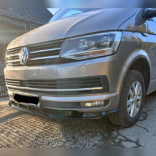 Сплиттер, диффузор, юбка переднего бампера Volkswagen T6 Caravelle 2015-2019 (3 части) глянец