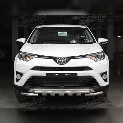 Защита переднего бампера (с защитными лепестками) 53 мм Toyota RAV 4 2015-2019