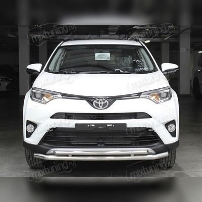 Защита переднего бампера (радиусная двойная) 53 / 43 мм Toyota RAV 4 2015-2019
