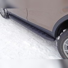 Пороги алюминиевые с пластиковой накладкой (карбон черные) 1820 мм Range Rover Sport 2015-нв