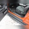 Пороги алюминиевые с пластиковой накладкой (карбон черные) 1720 мм Range Rover Evoque 2015-нв