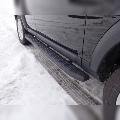 Пороги алюминиевые с пластиковой накладкой (карбон черные) 1820 мм Land Rover Discovery IV 2009-2016