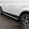 Пороги алюминиевые с пластиковой накладкой Toyota Rav 4 2015-2019