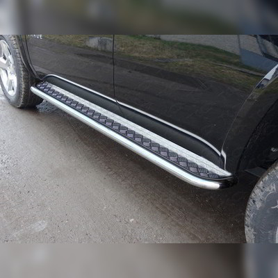 Пороги с площадкой 60,3 мм Chevrolet Tahoe 2014-2019