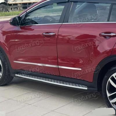 Молдинги дверей Kia Sportage 4 2015-2021 (нержавеющая сталь)