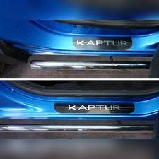 Накладки на пороги (лист зеркальный надпись Kaptur) Renault Kaptur 2016-нв