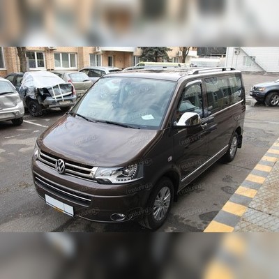 Рейлинги алюминиевые на Volkswagen T6 Caravelle 2015-2019 (длинная база, серебристые)